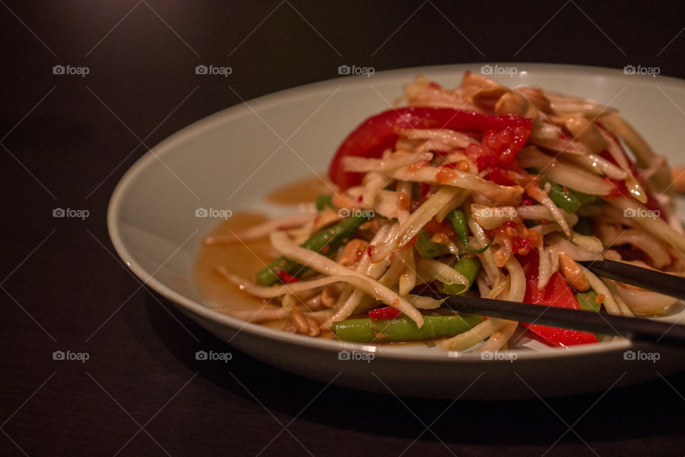 Green papaya salad from Thailand 