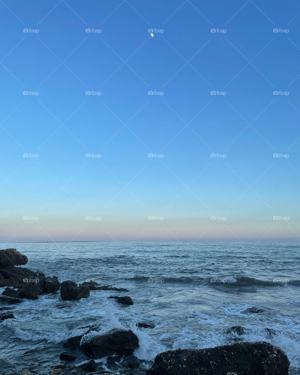 Sunset by the sea moonlight 