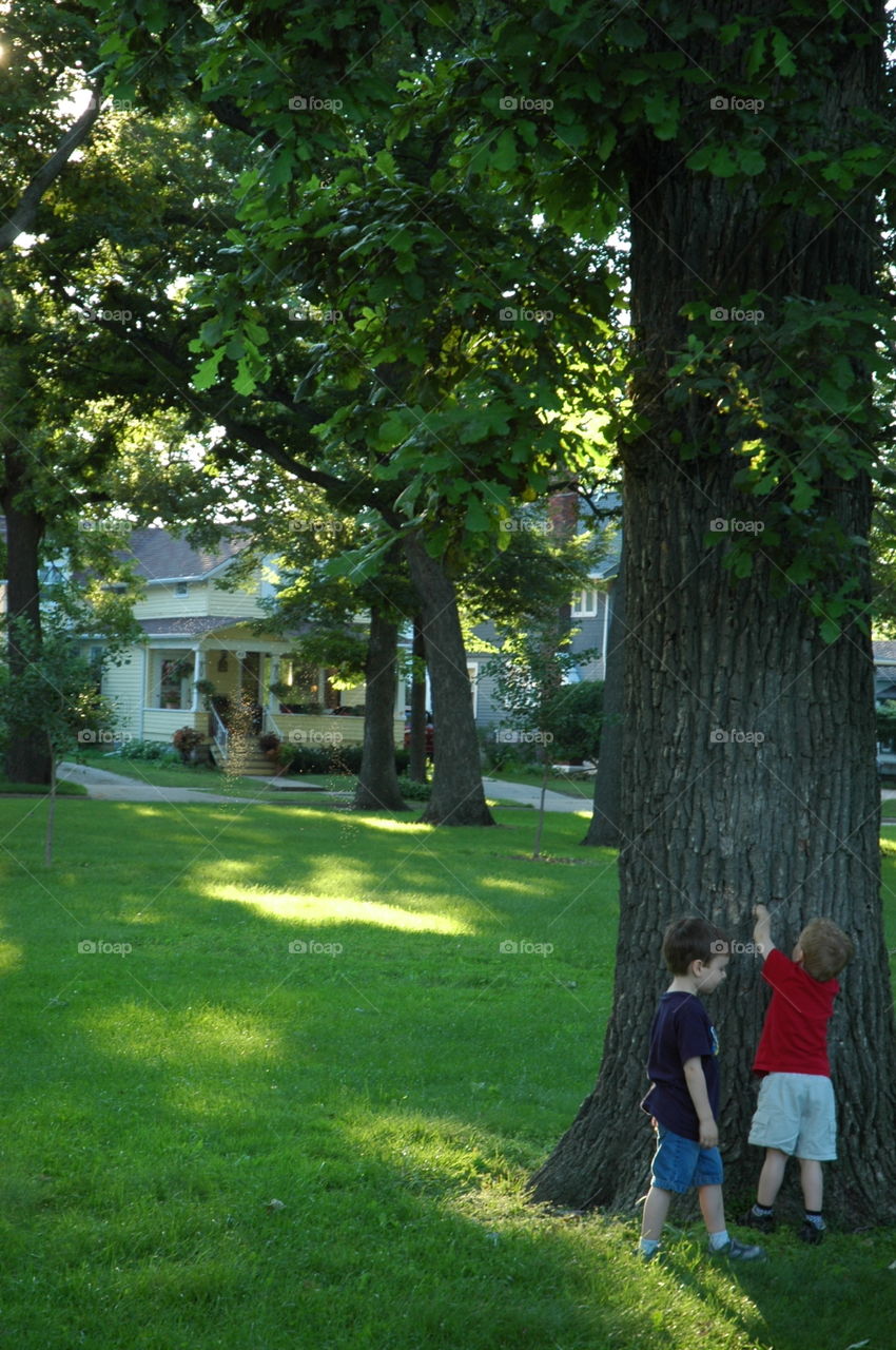 Historic Yellow House View. Historic Yellow House View with porch in front of downtown City Park