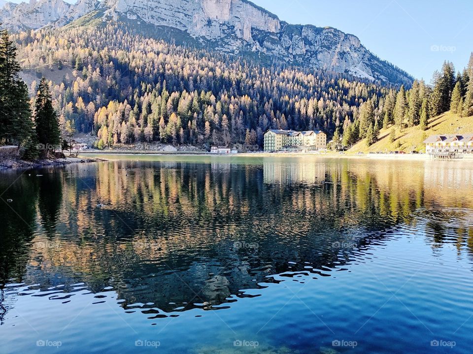 Mountain lake reflection
