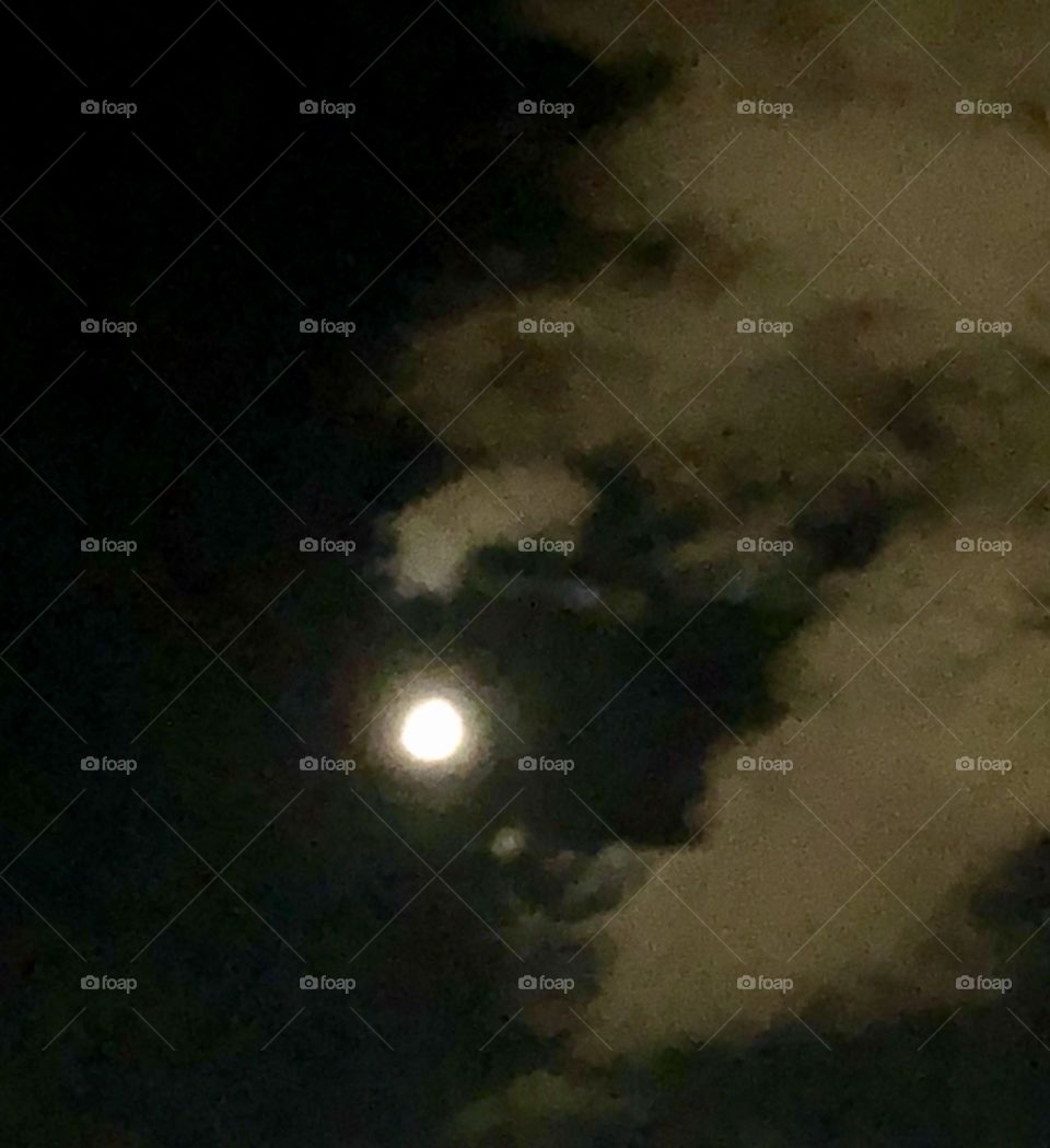 Moonshine sky clouded sky 