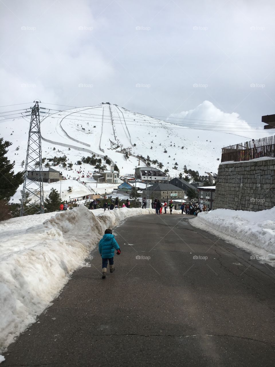 Beautiful snow mountain resort