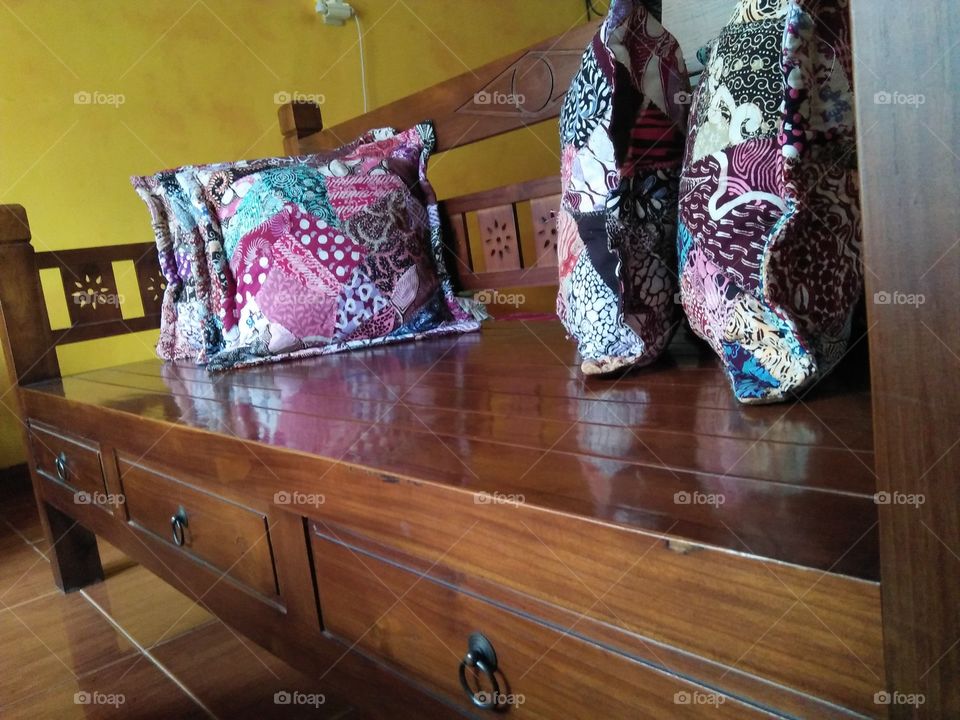 Long chair with batik pillow