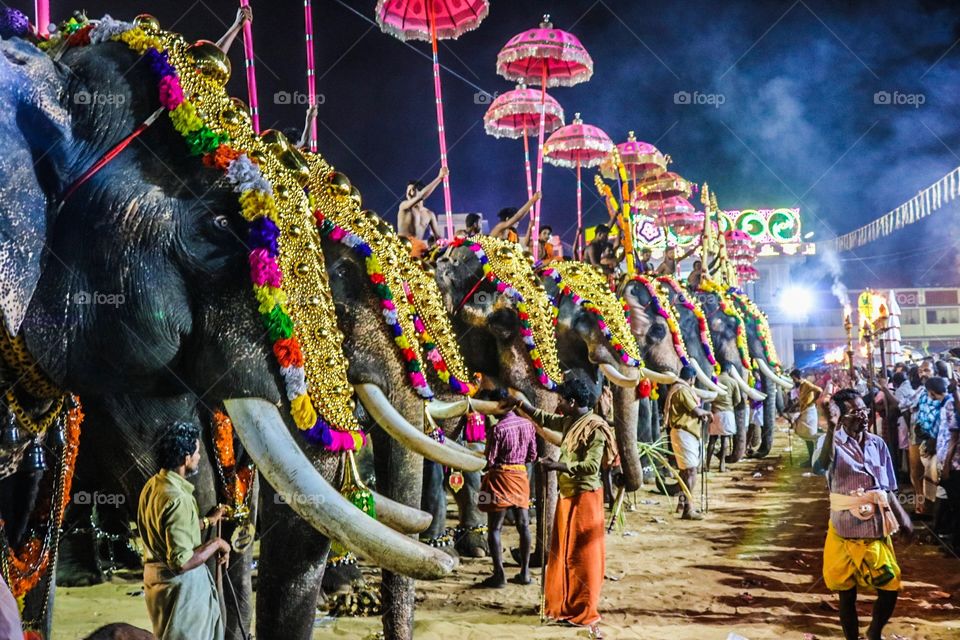Hindu festival at Cherrai Beach, India