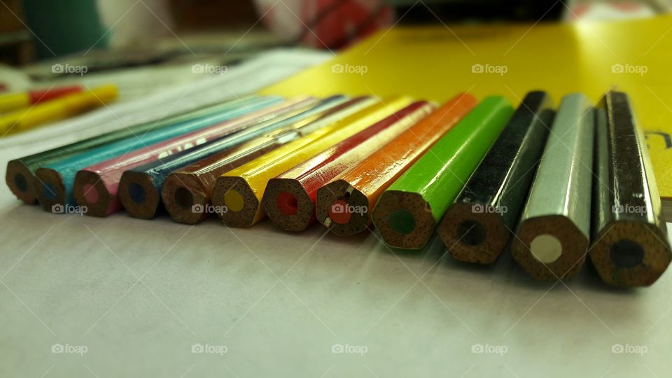marco shots of colour sticks
