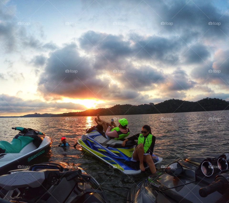 jet ski and sunset
