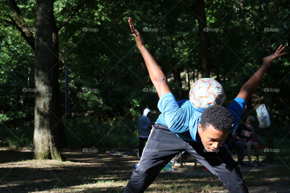 Soccer skills in the forest