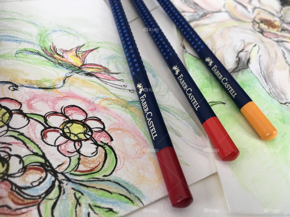 Flowers and nature colors Faber-Castell Aquarelle watercolor sketch art photography 