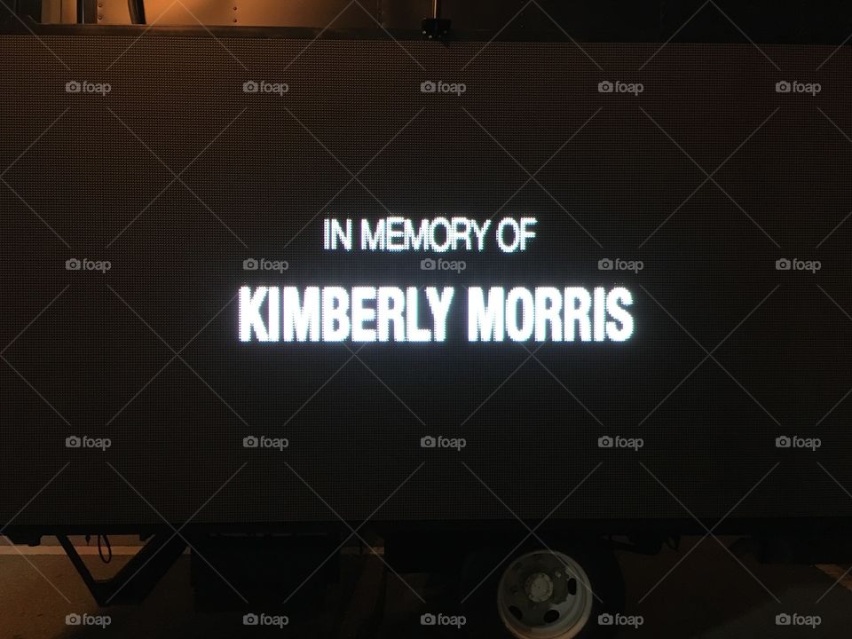 In memory of KIMBERLY MORRIS. 