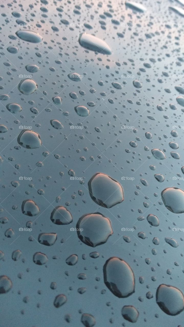 Water droplets.