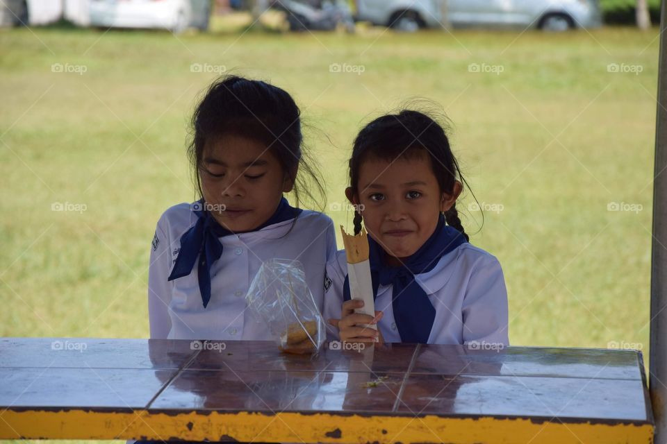 Favorite snacks of thailandese children. I took this picture in a Thai school, and they were so cute and friendly 