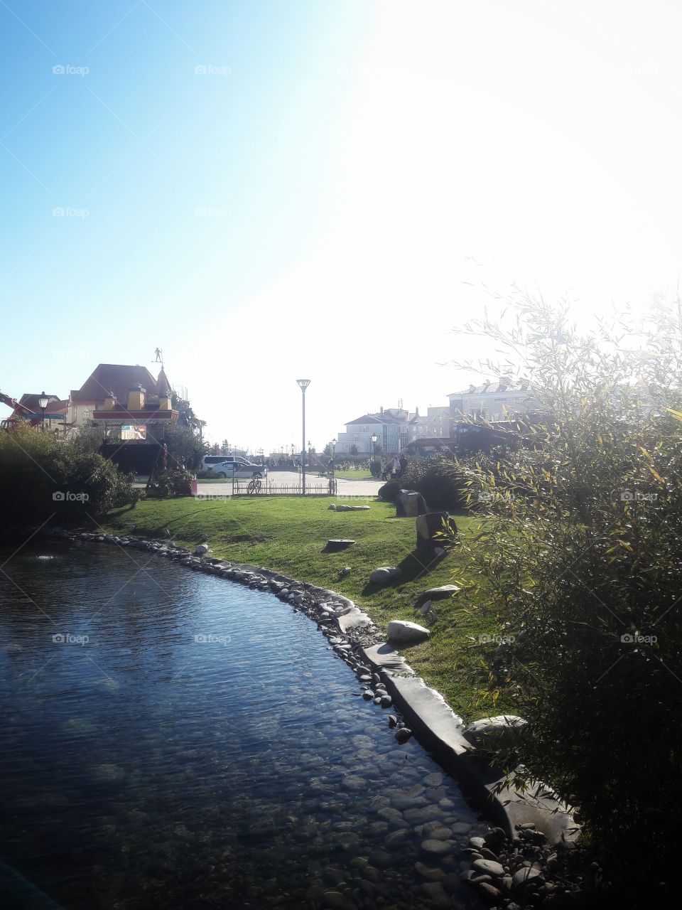 spring summer river lake water view sunny day