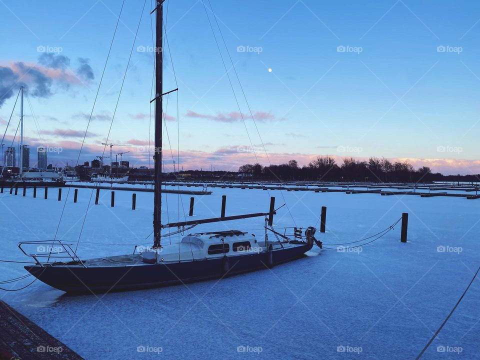 Frozen boat