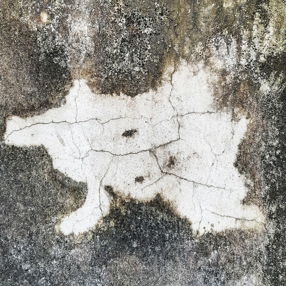 Weathered and cracked concrete wall