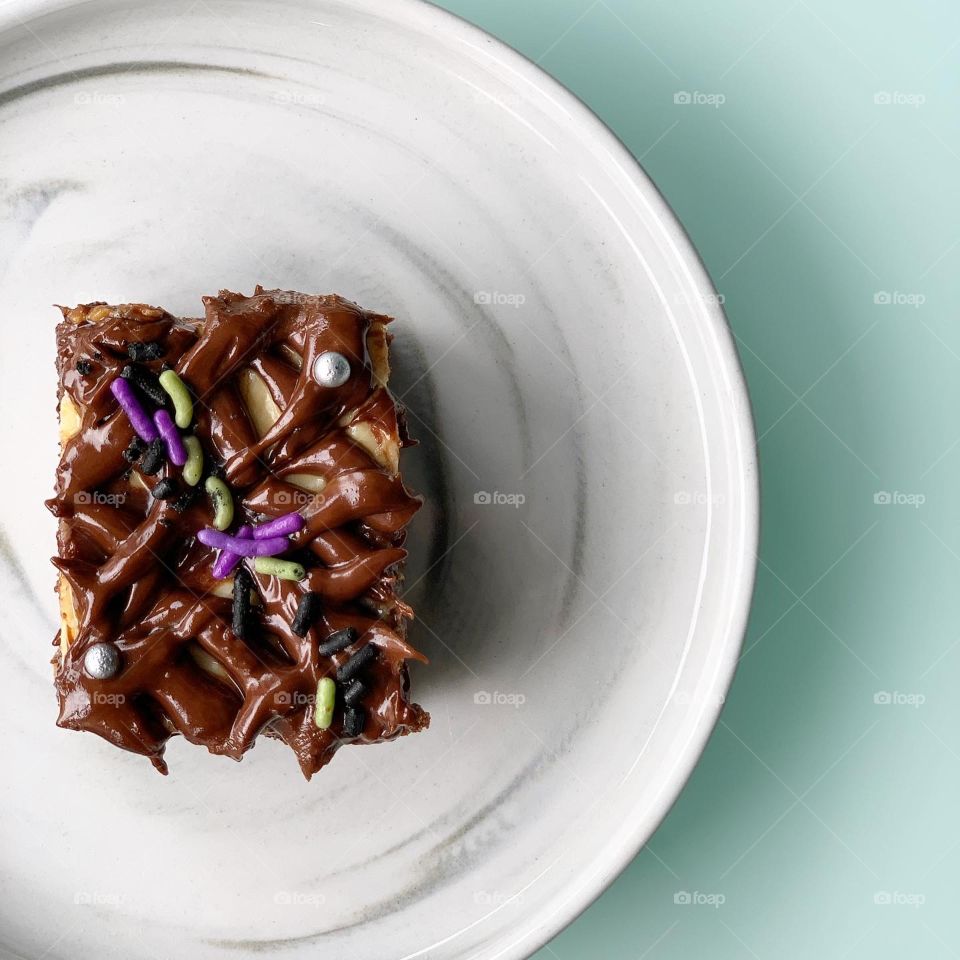Assorted brownies on a plate of everything 