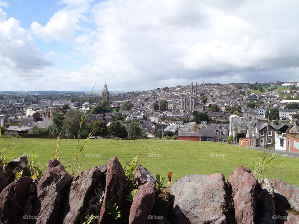 Framed by stonewall . Cork Ireland 
