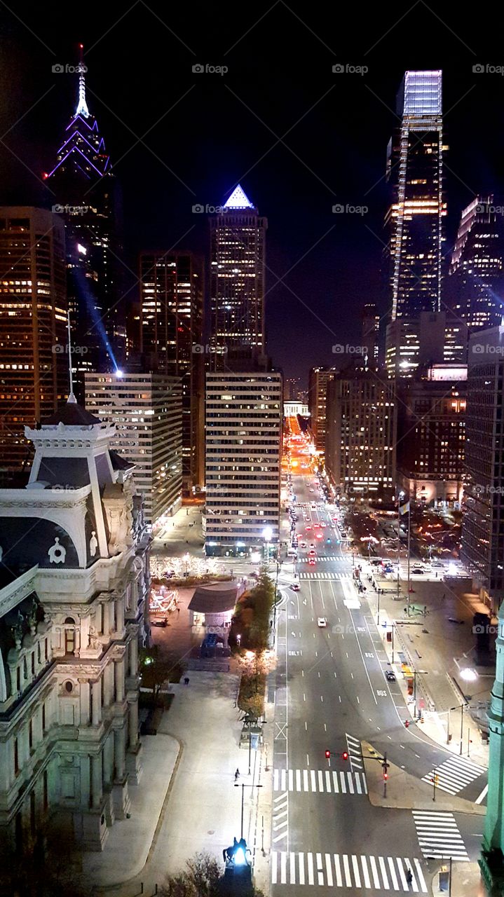 City of Philadelphia at night