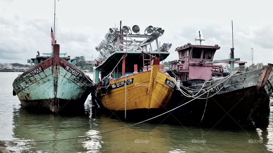 fishing boats 12.12.2017at  Labuan, Malaysia