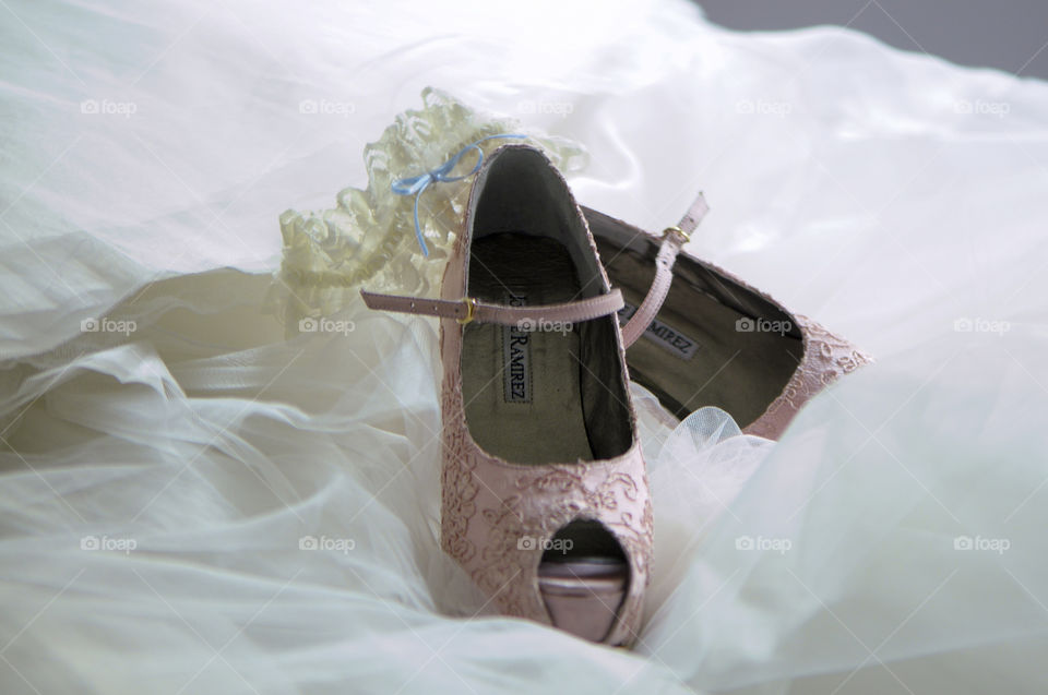 Decorated heels shoes for Brides