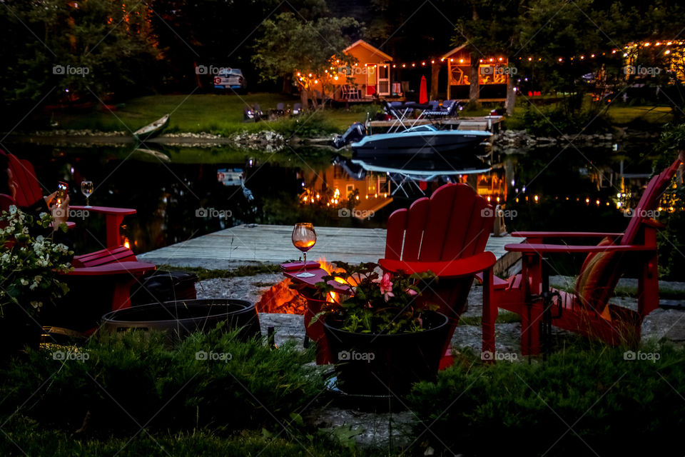 Relaxing evening in a cottage