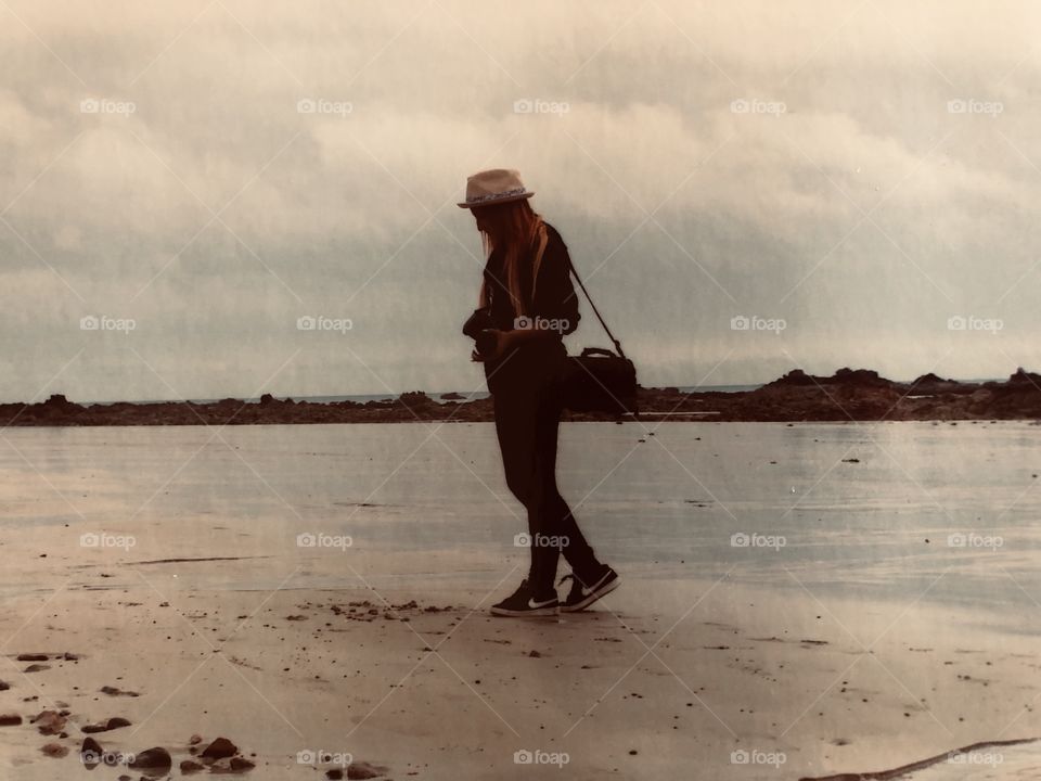 While walking and exploring the wonderful bay of Saint Helier, when the tide drifts the sea away there’s a lot to see! a random photo of myself taken by my friend-