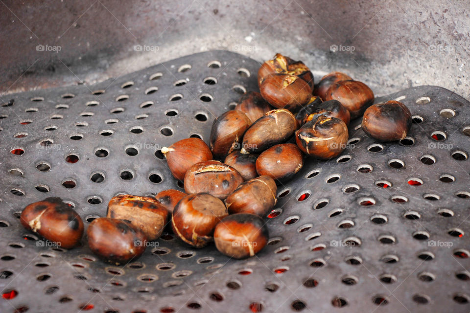 December - roasting chestnuts on the street