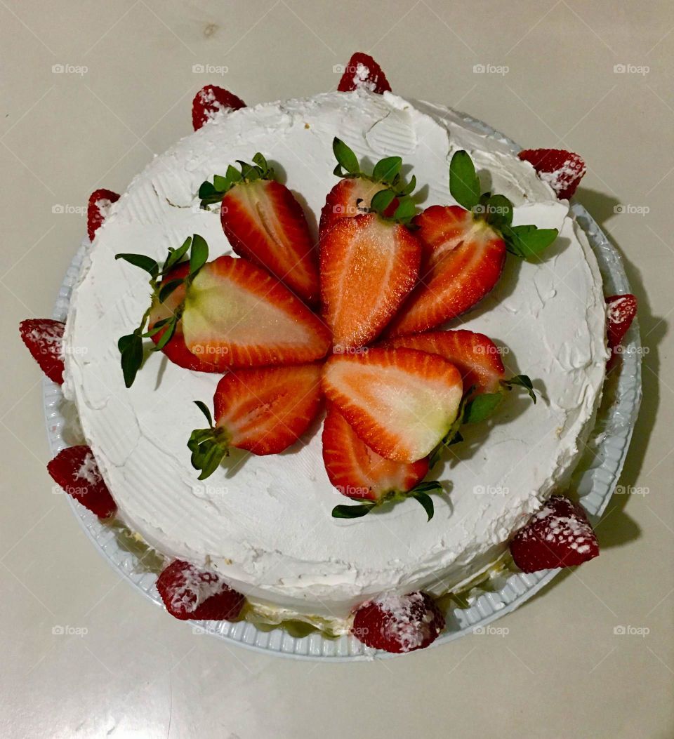 Delicious strawberry cake