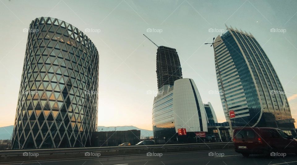 Sofia city from the car, Bulgaria