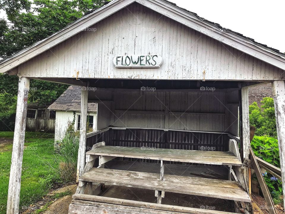 Disused flower stall