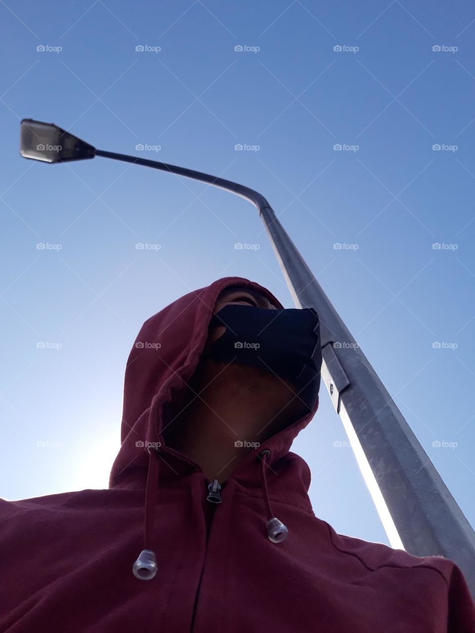 my self behind lght and sky