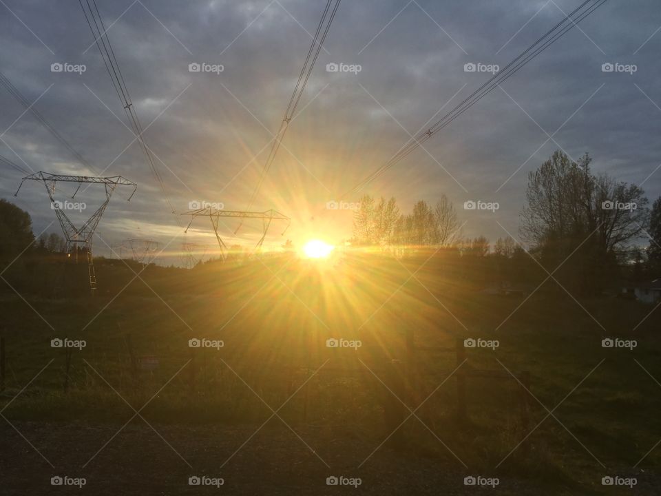 Sunset Across the Park 