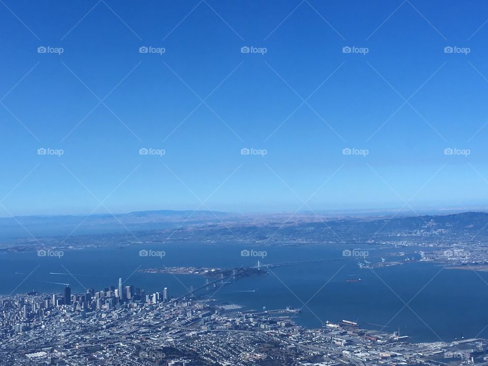Smokey San Francisco from the sky