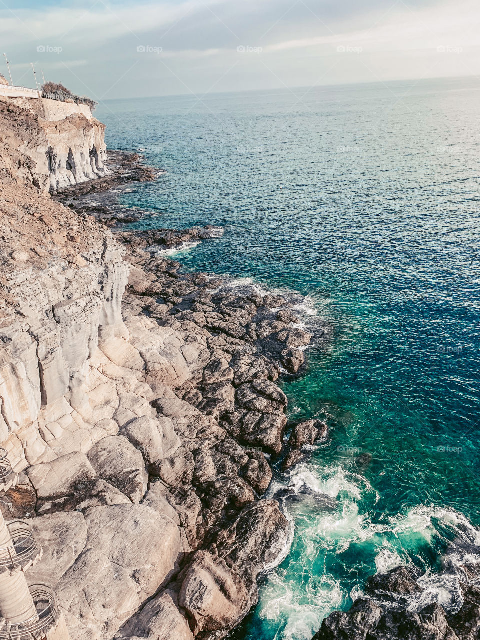 High angle view of a coast