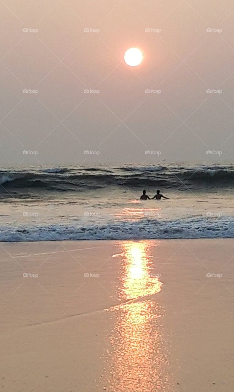 Sunset at Leela Goa beach