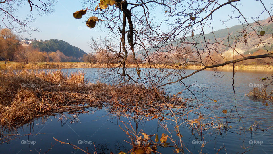 Autumn landscape, Pancharevo lake, Bulgaria