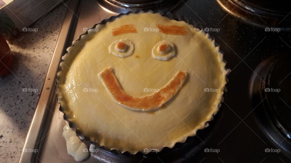 Pastry Face On A Pie Before Baking