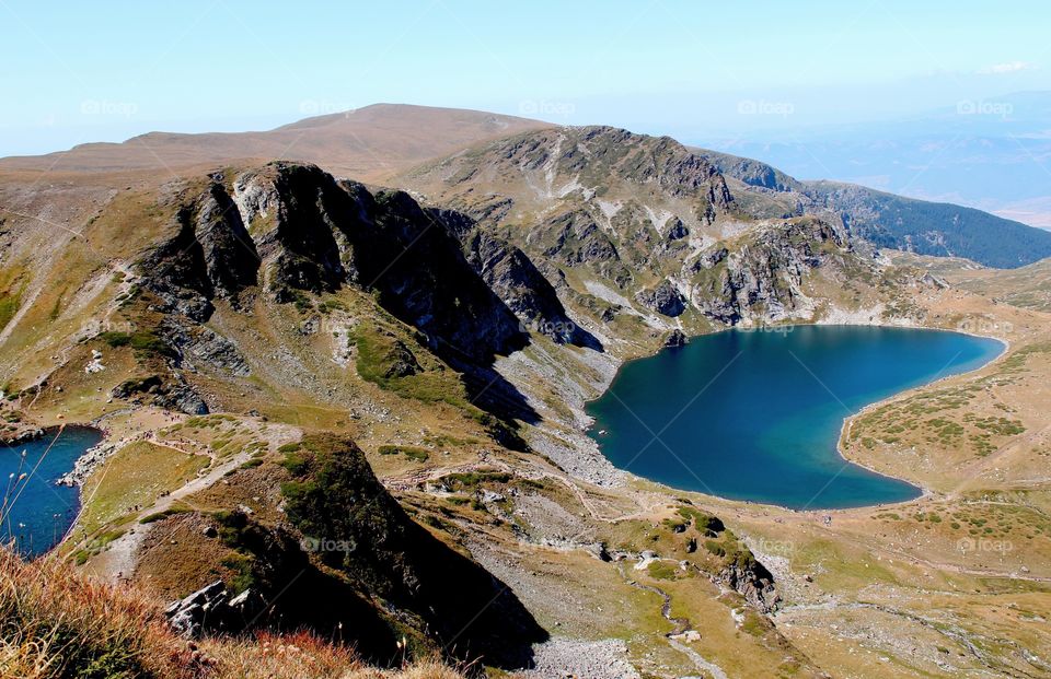 Mountain lake, beautiful nature, view from above