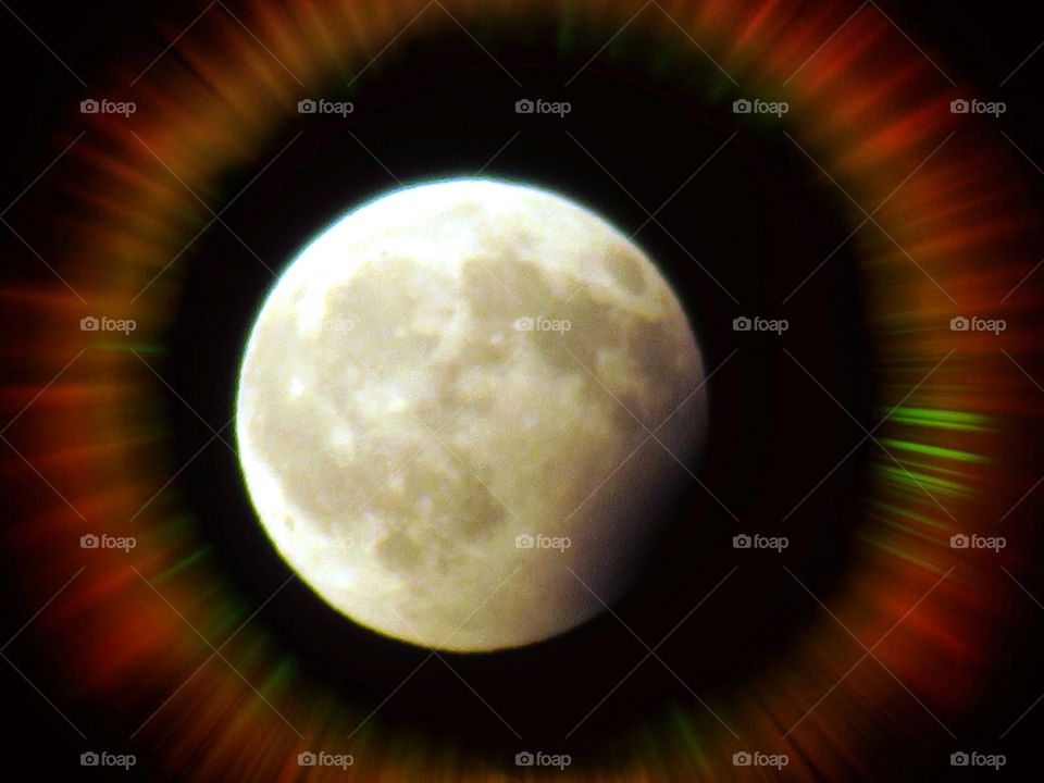 Moon eclipse at Naples ( Italy ).