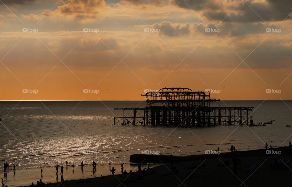 Brighton West Pier at sunset