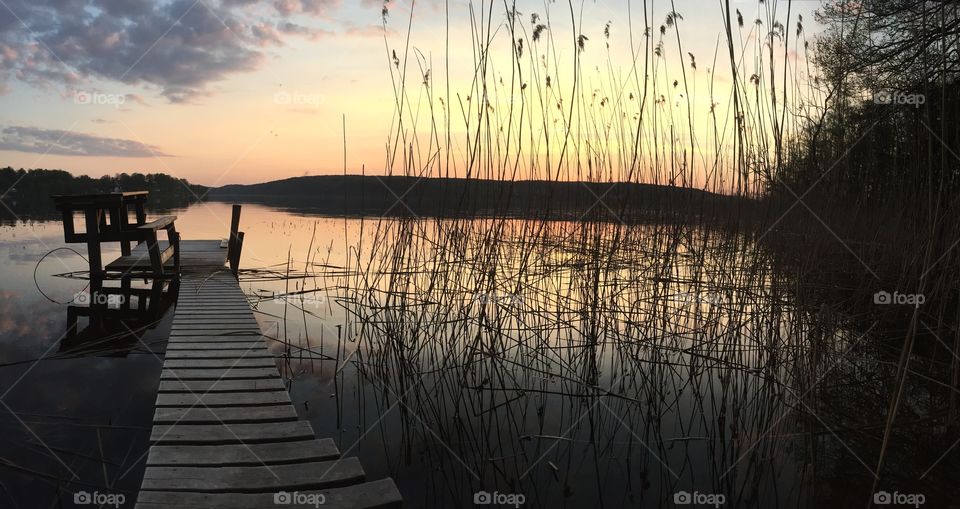 Water, Sunset, Reflection, Dawn, Lake
