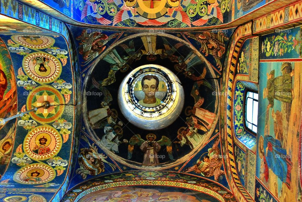 Interior in Russian church. Interior in Russian church in Sankt-Petersburg