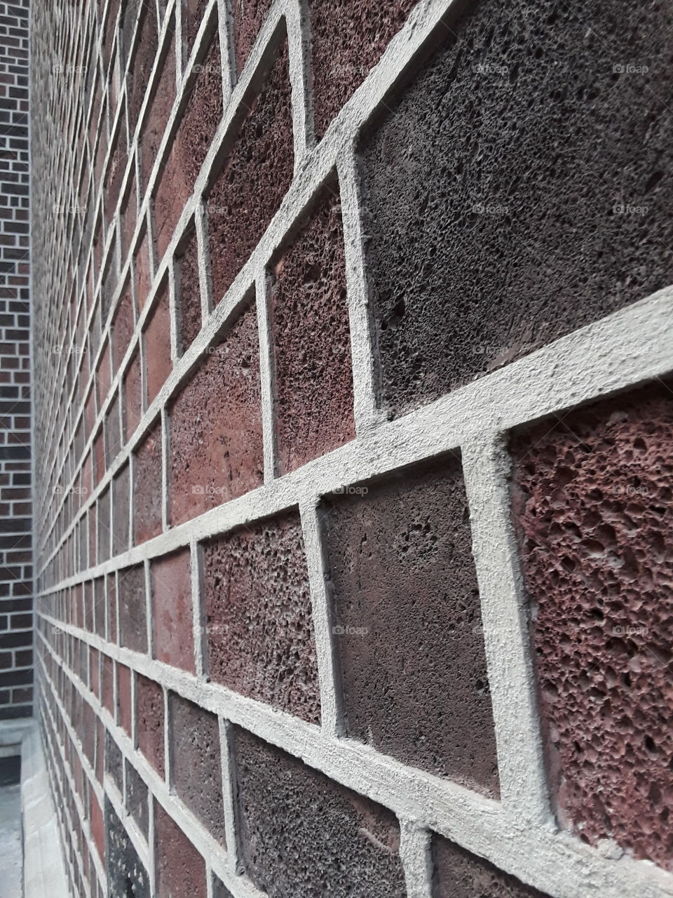 pared de ladrillod diferentes texturas con perspectiva,  lineas