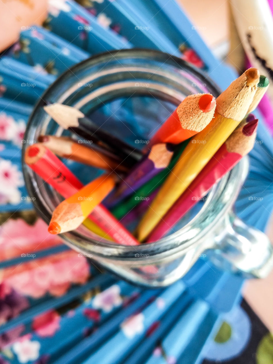 Color pencil in jar