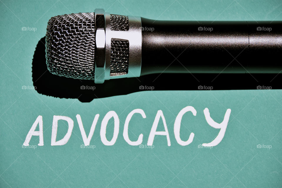 Advocacy with microphone 
