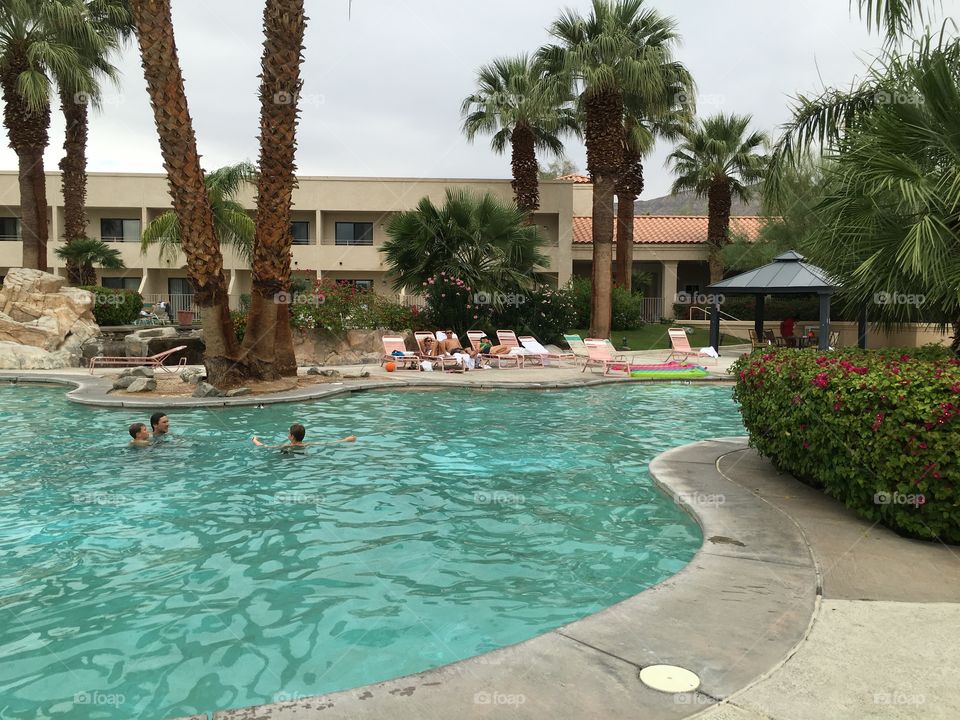 By the pool