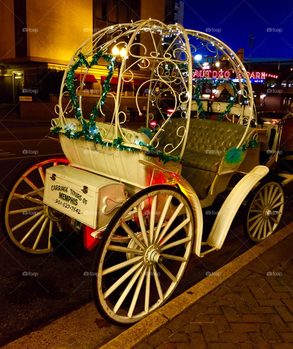 Cinderella's Carriage. Lighted carriage in downtown Nashville 