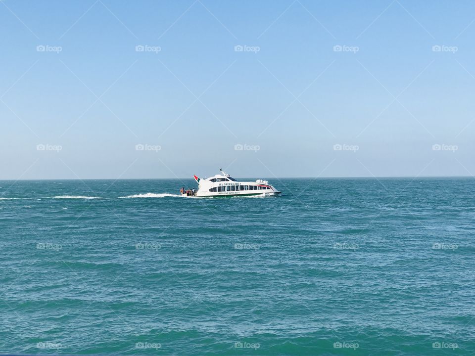 A Ocean Cruise is going to his destination.                    The Beauty Of “ Bay Of Bangle ” Sea , really awesome View !! 