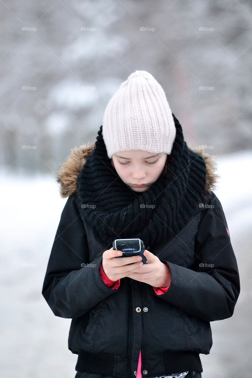 Girl using her phone