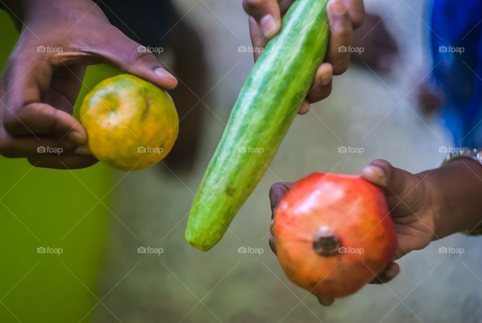 Variety of raw food