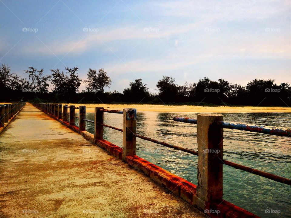 The bridge located in kijal, terengganu.. Terengganu located in Malaysia.. Photo taken at sunset..